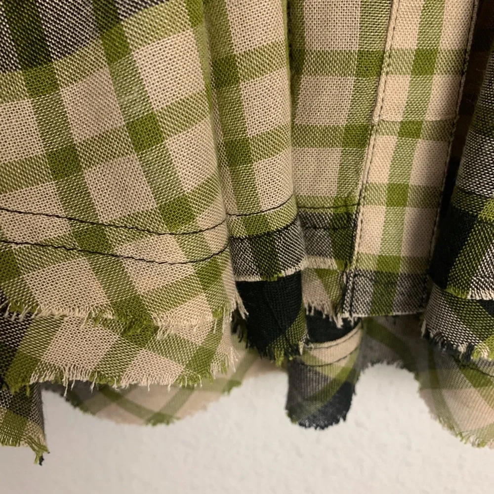 Free People Pacific Dawn Black Plaid Top Sz S